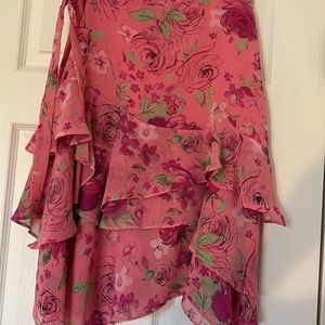 Flower Pattern Layered Skirt